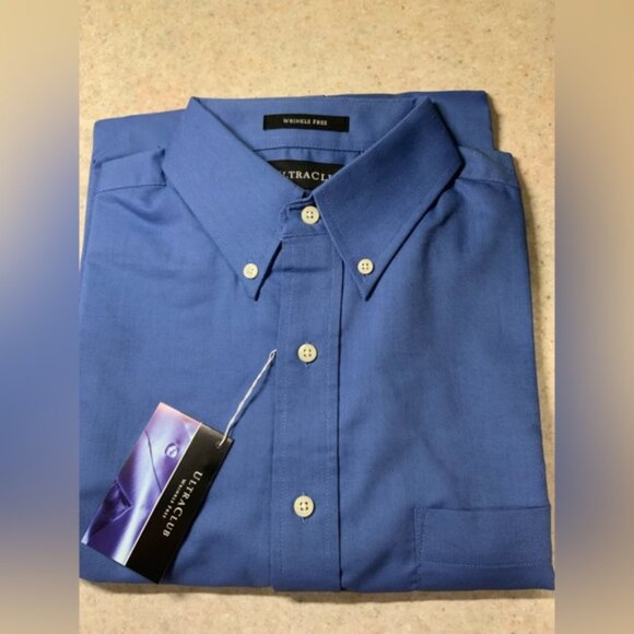 Ultra Club Other - UltraClub Men's Classic Blue Dress Shirt Long Sleeve